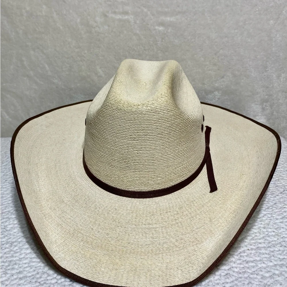 ATWOOD 5X Hereford Palm Leaf Cowboy Hat Low Crown Chocolate Bound Edge Western